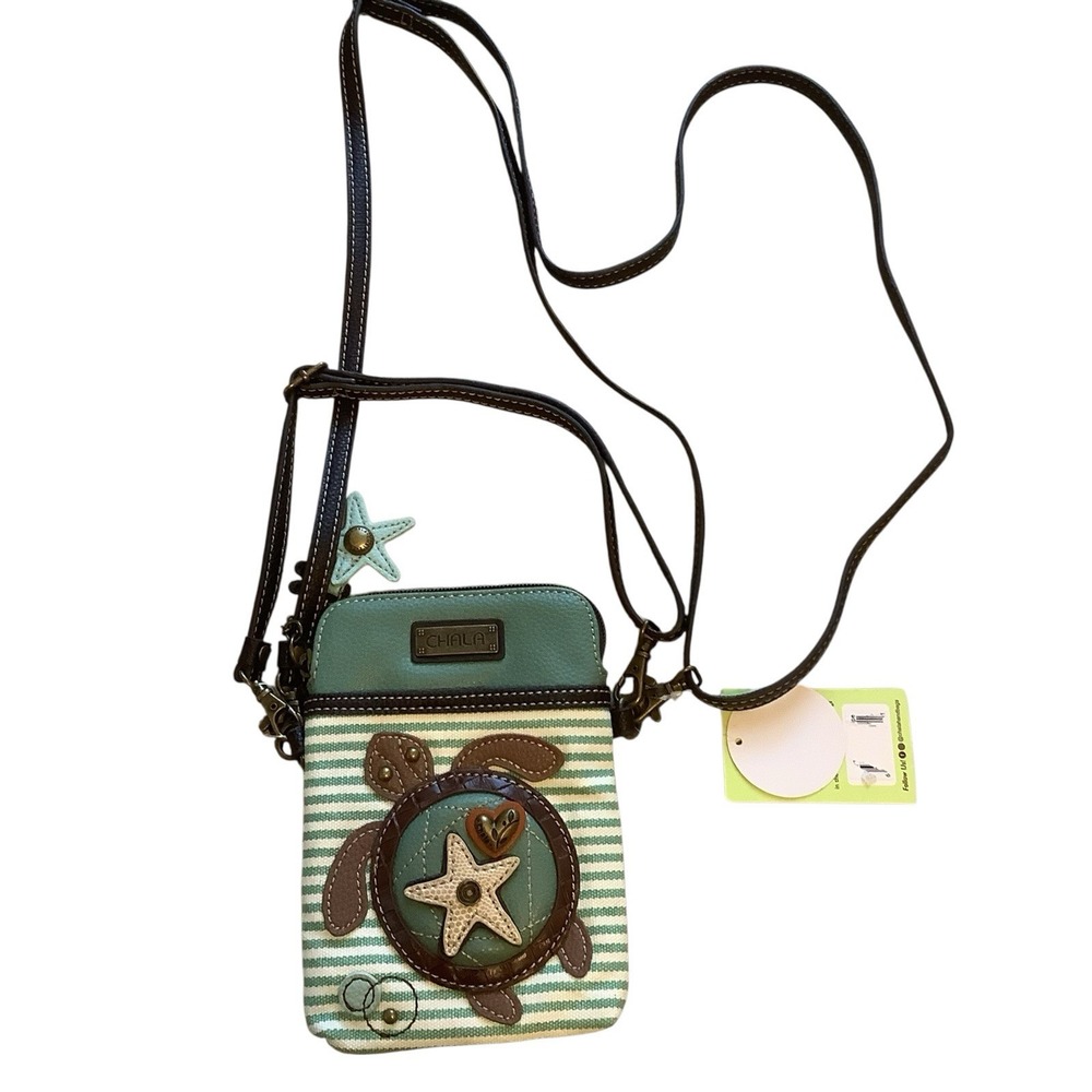 CHALA Turquoise Turtle Cell Phone Crossbody Purse Adjustable Straps